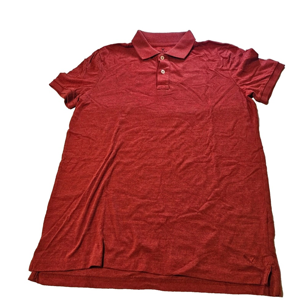 American Eagle Classic Fit Mens Polo Shirt SZ M Burgandy Casual Workwear Career